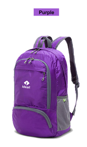 IdealTech Lightweight Backpack Daypack, Foldable Durable Packable Water Resistant Outdoor Travel Hiking Camping Biking (Purple)