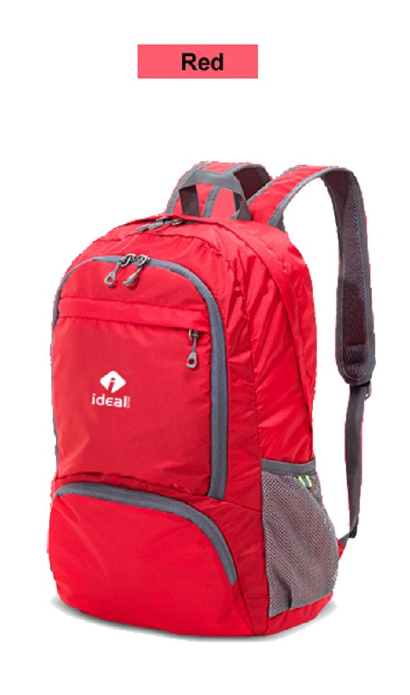 IdealTech Lightweight Backpack Daypack, Foldable Durable Packable Water Resistant Outdoor Travel Hiking Camping Biking (Red)