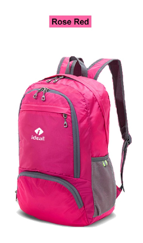 IdealTech Lightweight Backpack Daypack, Foldable Durable Packable Water Resistant Outdoor Travel Hiking Camping Biking (Rose)